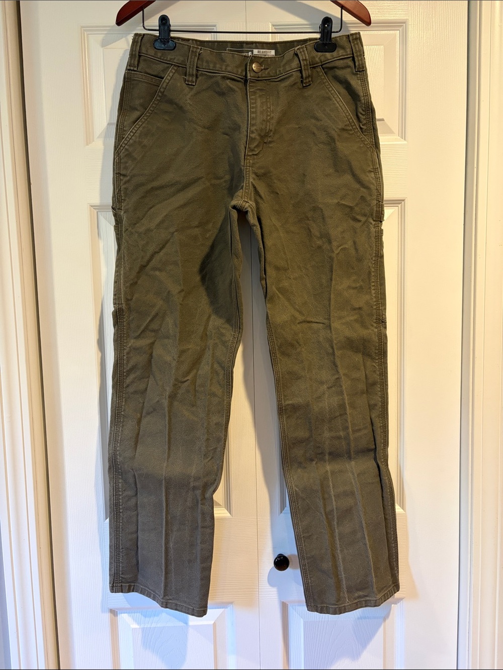 Carhartt rugged flex duck pant 5 pocket Olive Green Cargo Work Pants